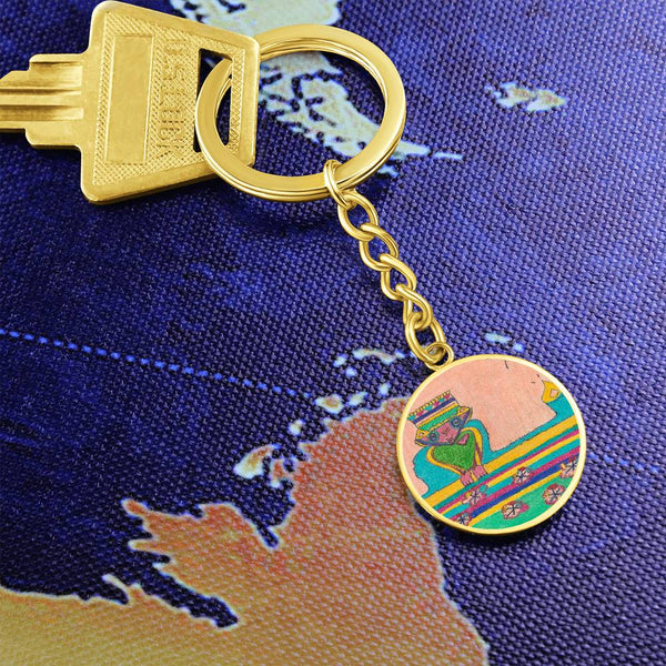 Brave Heart, Graphic Circle Keychain