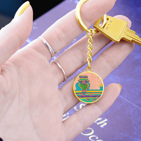 Brave Heart, Graphic Circle Keychain