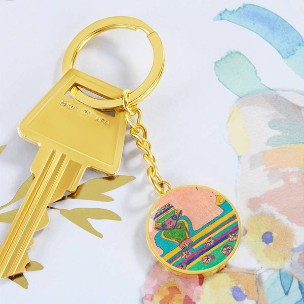 Brave Heart, Graphic Circle Keychain