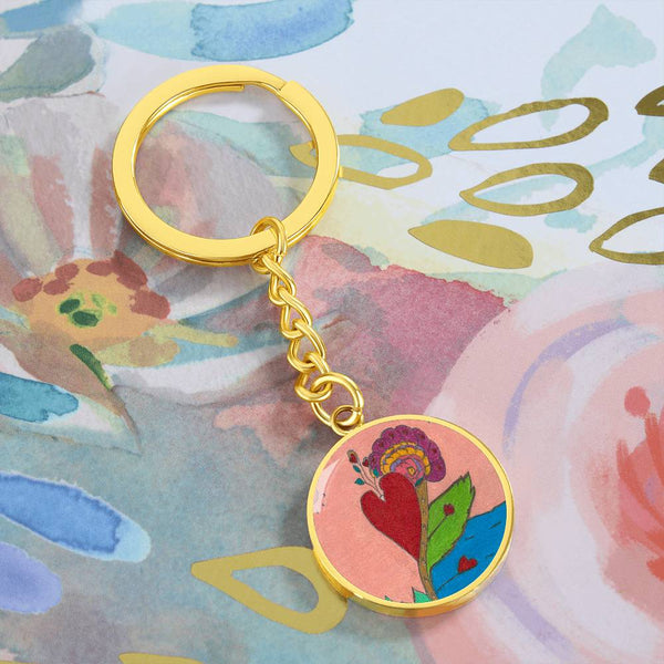 Upright in Heart (My Valentine's) Graphic Circle Keychain