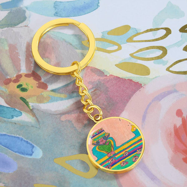Brave Heart, Graphic Circle Keychain