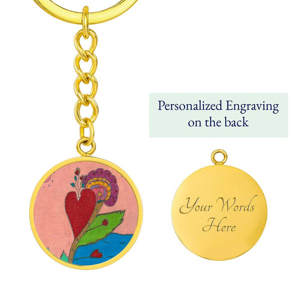 Upright in Heart (My Valentine's) Graphic Circle Keychain