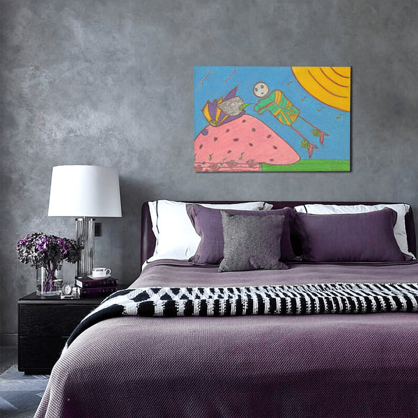 Full Moon, HC_C22 Canvas with Mounting Brackets 12x18in (horizontal)