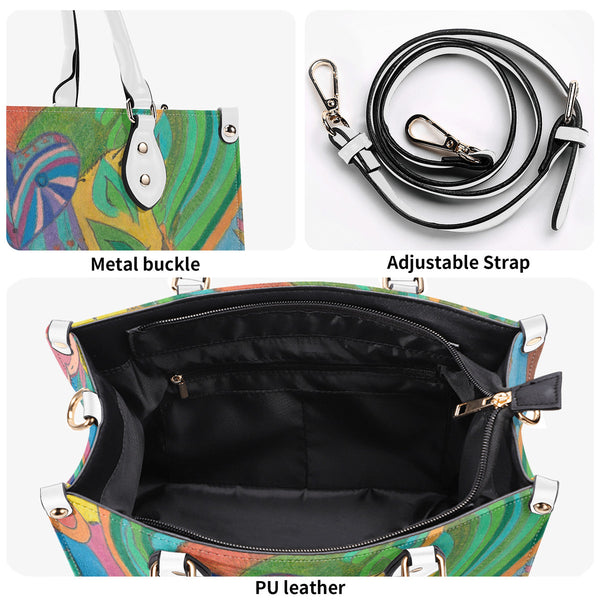 Swans In Love, Multiple Sizes Upgraded Luxury Women PU Leather Handbag