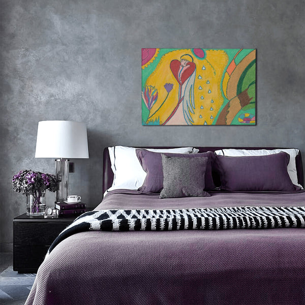 Angel Full of Heart, HC_C22 Canvas with Mounting Brackets 12x18in (horizontal)