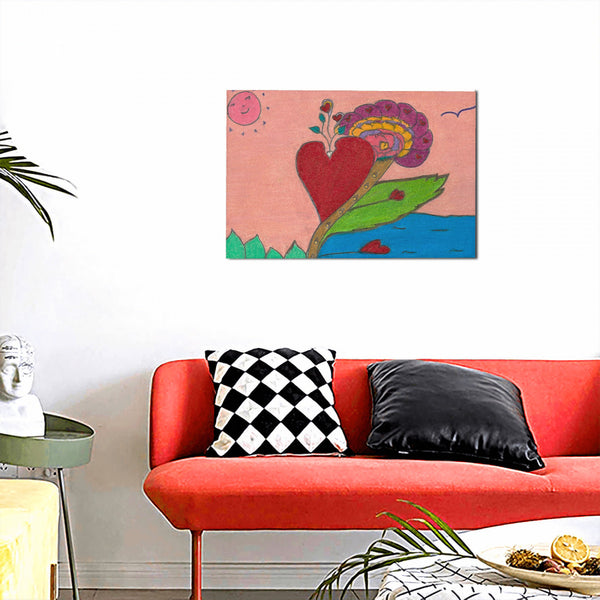 Upright in Heart,, (My Valentine's): HC_C22 Canvas with Mounting Brackets 12x18in (horizontal)