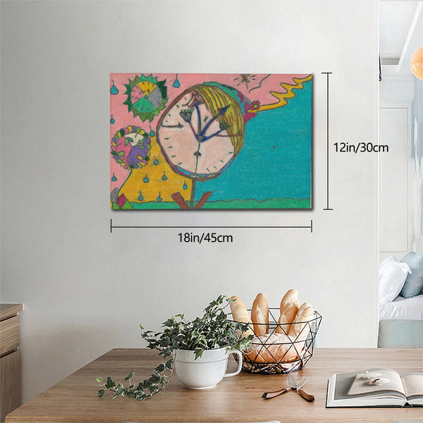 Wake Up (Timekeeper): HC_C22 Canvas with Mounting Brackets 12x18in (horizontal)