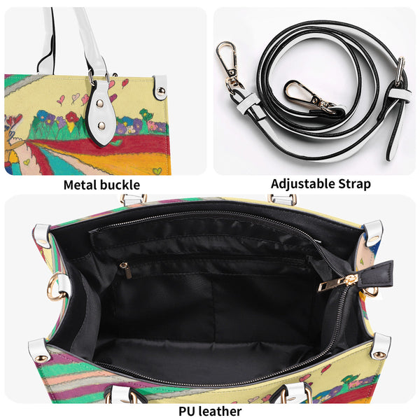 Noble King of Hearts, Multiple Sizes Upgraded Luxury Women PU Leather Handbag
