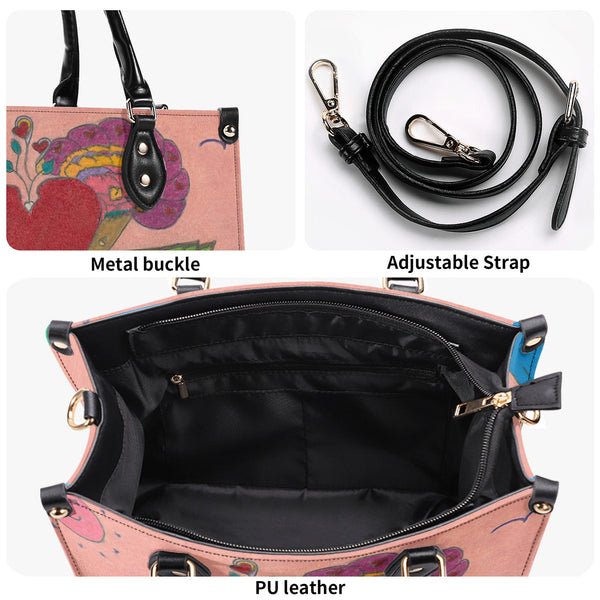 Upright in Heart (My Valentine's) Multiple Sizes Upgraded Luxury Women PU Leather Handbag
